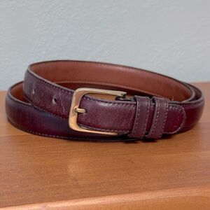 Coach Red Burgundy 5700 Leather Brass Belt Size Men's 36"